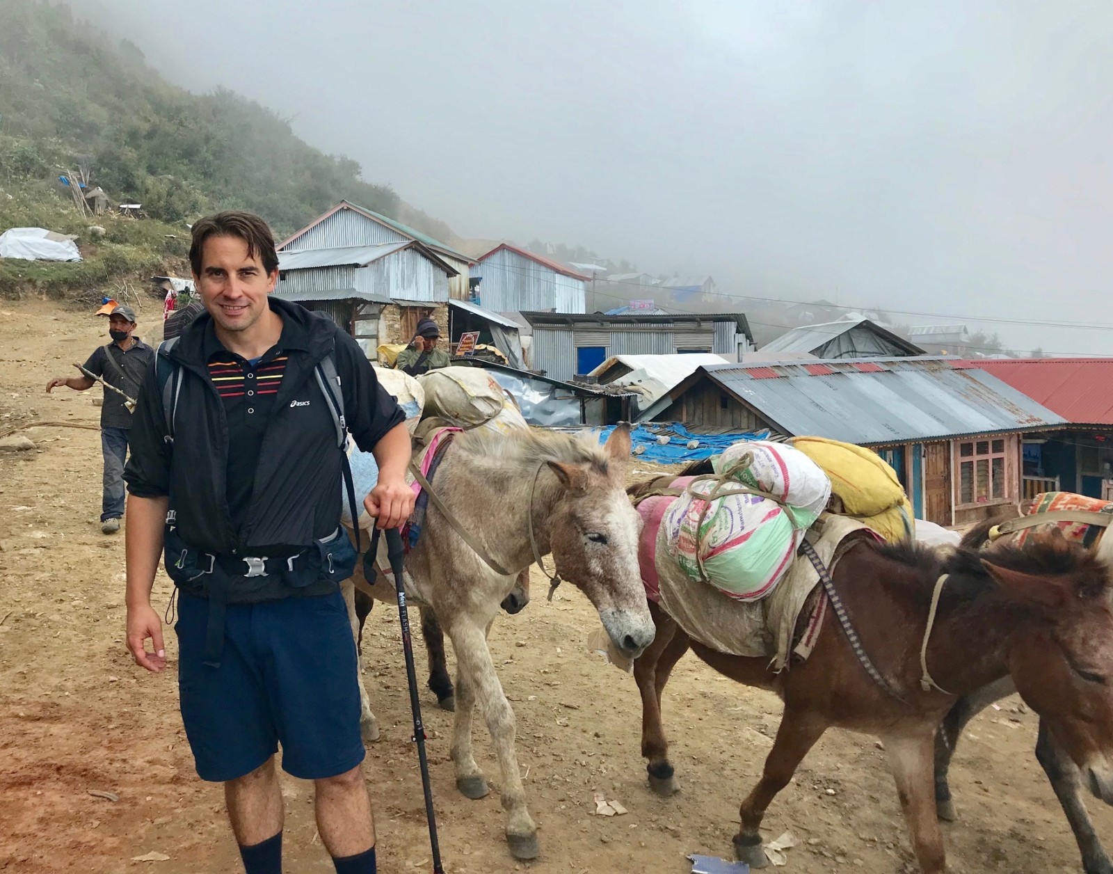 Sam with loaded mules (clr)